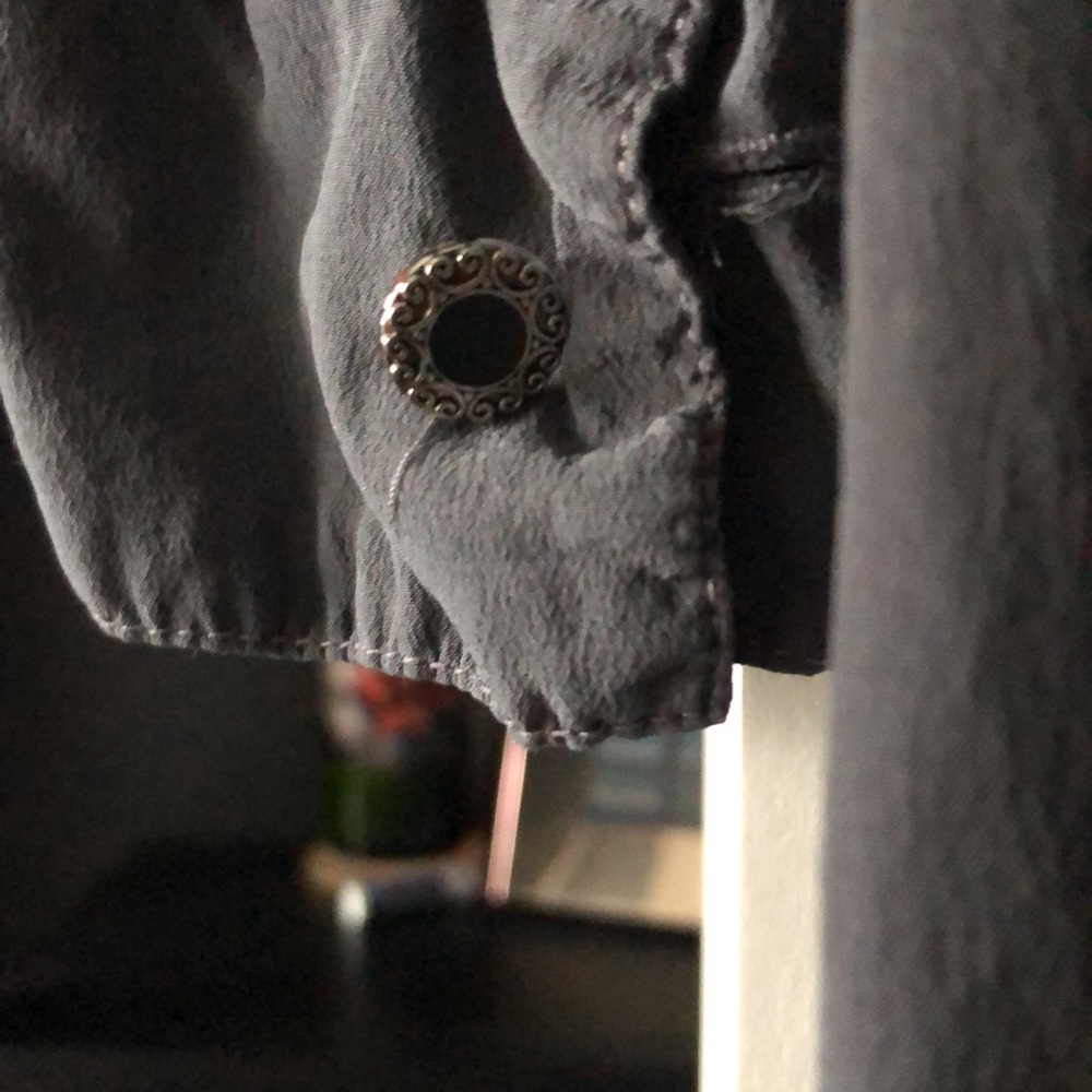Gypsy 05 Silk Tunic Dress in Botanical gray ombré - Picture 3 of 8